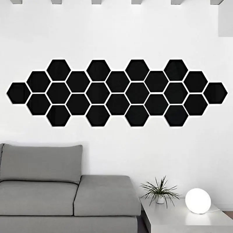 Виниловая наклейка для дома 3D DIY шестиугольник Декор стены Съемный 1 шт/12 шт