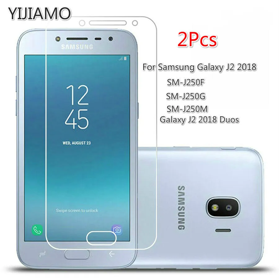 

2Pcs 9H 2.5D Protective Film For Samsung Galaxy J2 2018 Tempered Glass For Samsung J2 Pro 2018 Screen Protector On J250 F G M DS