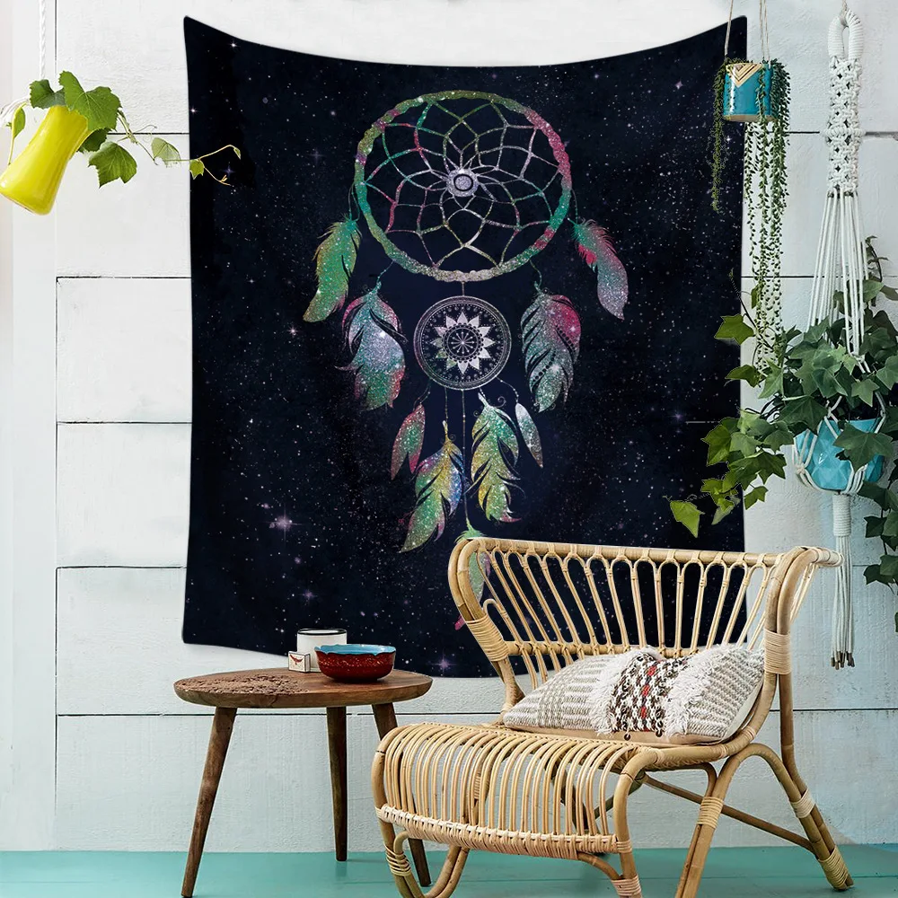 

Dream Catcher Dreamcatcher Printed Boho Bohemian Indian Feather Tapestry Wall Hanging Large Tapestries Cloth Home Decoration