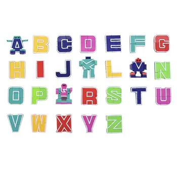 

1 Set Alphabet Robot Toys Educational Wooden 26-English Alphabet Deformation Toy Set Robot Toy for Children Toddlers Kids