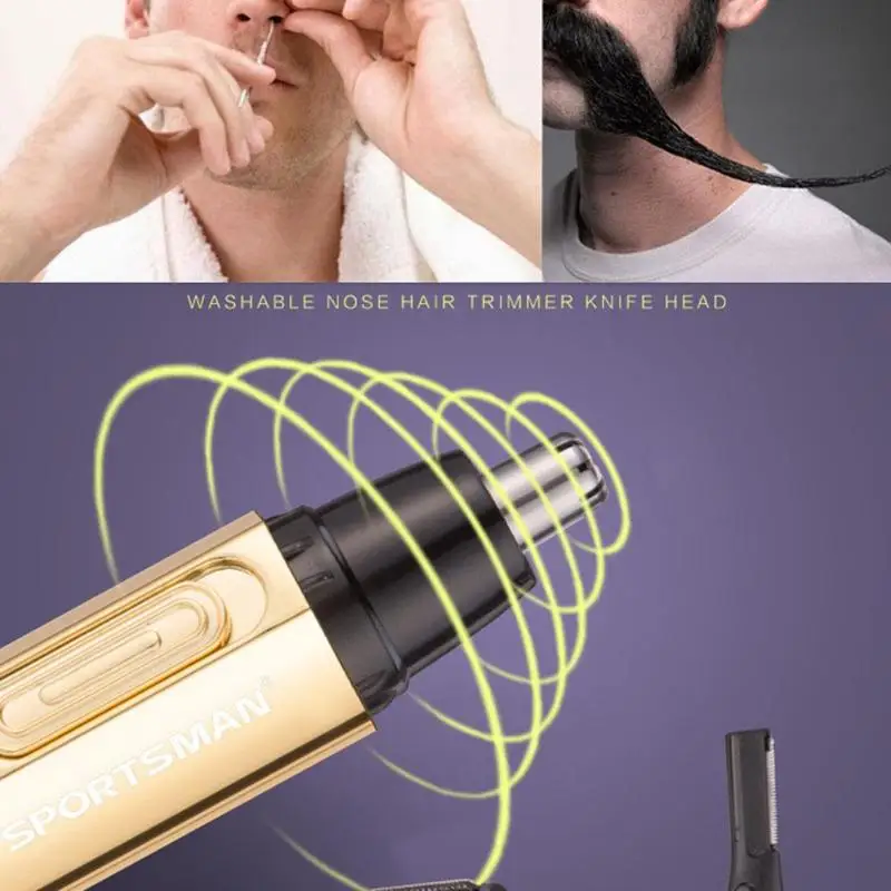 SPORTSMAN SM-408 3 в 1 перезаряжаемый триммер для волос в носу для ушей электробритва борода для лица брови для носа триммер для волос для мужчин