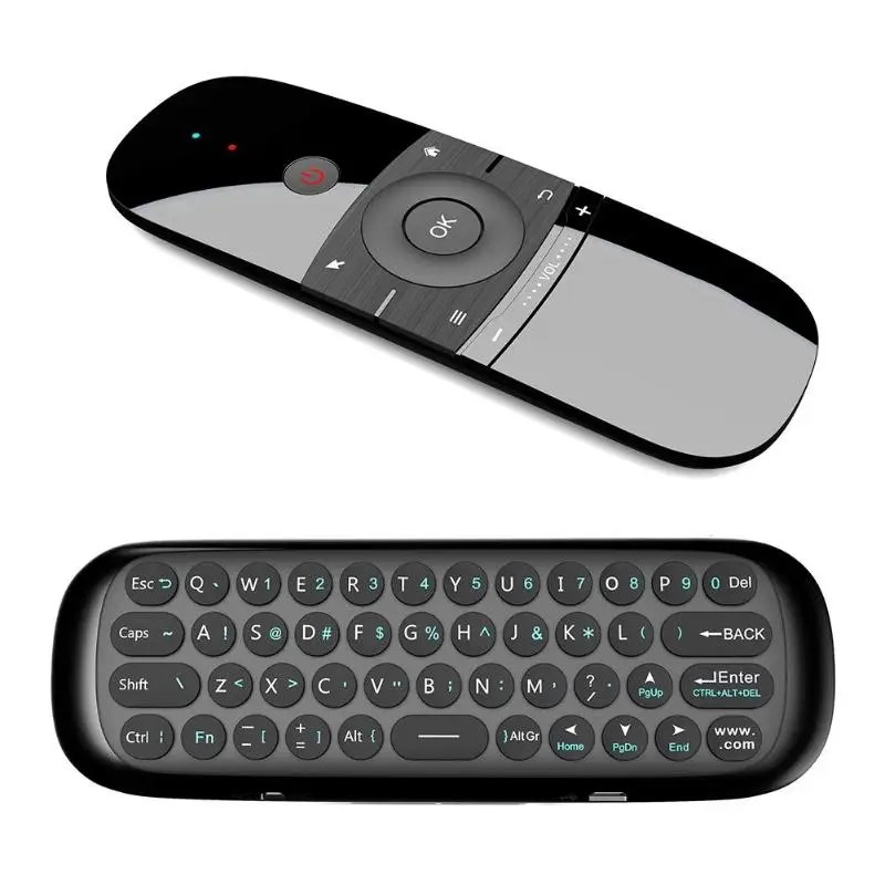 W1 беспроводная 2,4G Fly Air mouse Rechargeble мини двухсторонняя клавиатура мышь ИК пульт дистанционного управления для Android tv Box PC HTPC продвижение