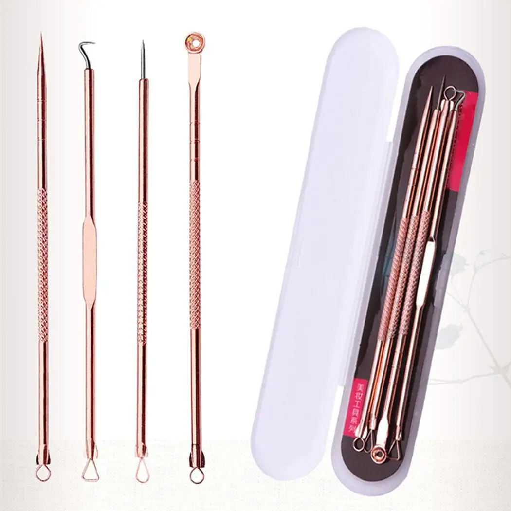 

Stainless Steel Acne Pore Pimple Blackhead Set Face Needle Extraction Double All Skin Types Ended Fashion Tool