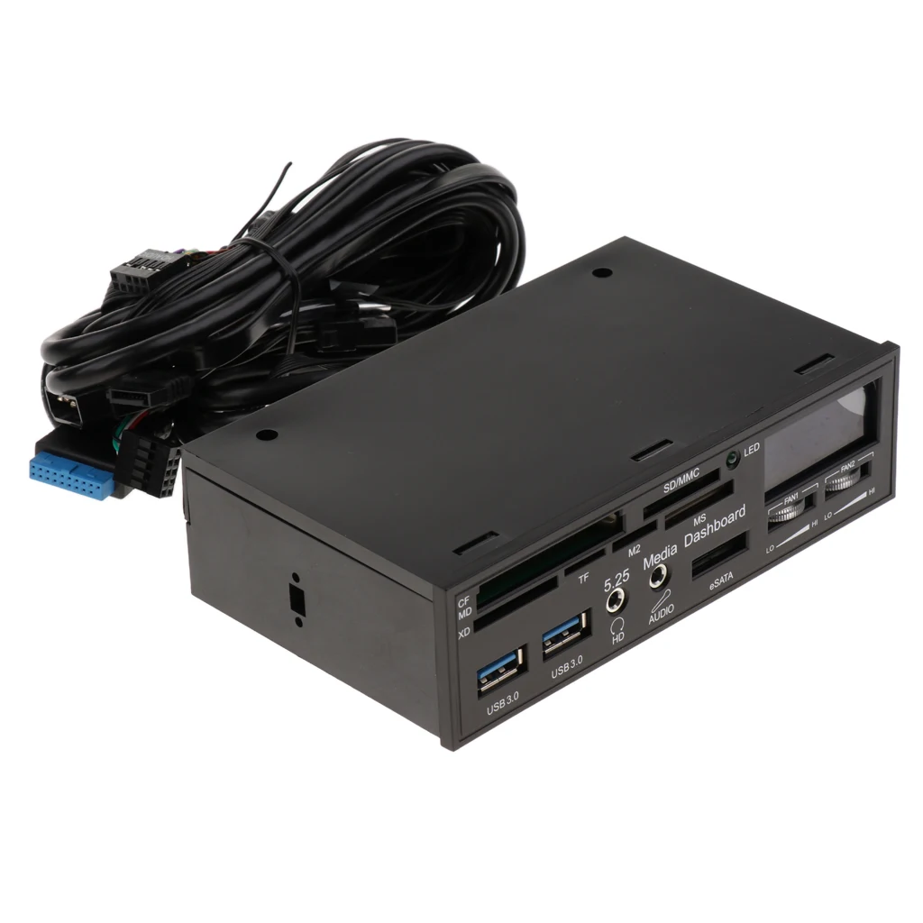 5 25 'Фронтальная панель Media Dashboard USB 3 0 концентратор кардридер ЖК контроллер
