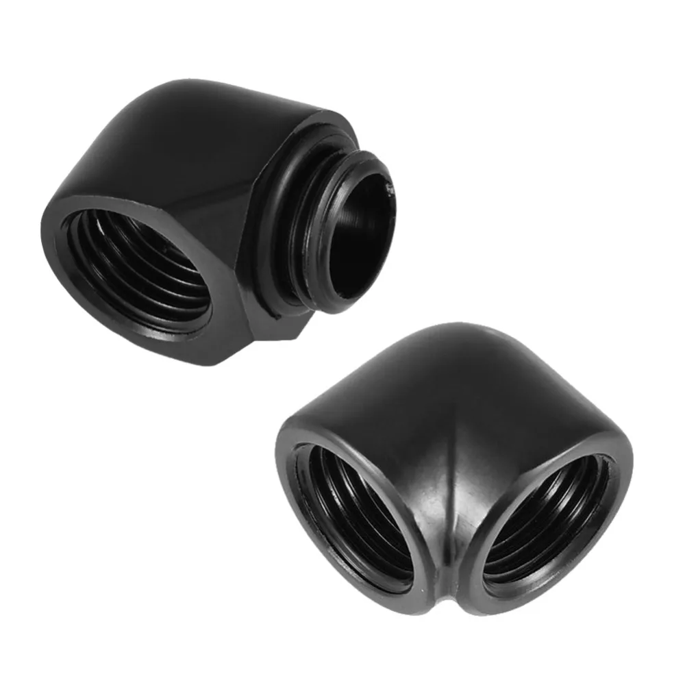 

2pcs for Computer Water Cooling System Internal & External / Dual Internal 90 Degree G1/4 Fitting Adapter Thread Water Cooler