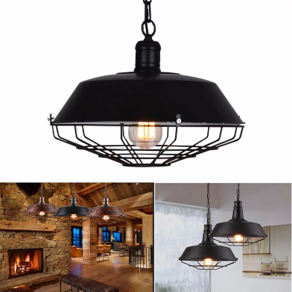 

Pendant Light Vintage Ceiling Lights Led Ceiling Lamp Loft Iron Cage Fixtures Home Lighting For Living Room Led Light Kitchen