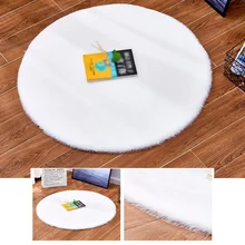 Ультра мягкий круглый декоративный коврик искусственный кроличий коврик для волос нескользящий коврик для пола домашний декор для гостиной спальни балкона