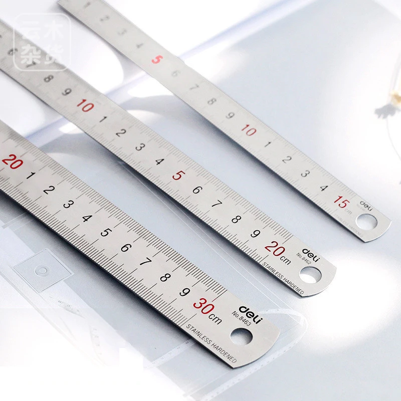 SIXONE 1 Pc Silver 15 / 20 / 30 Cm High Quality Steel Metal Ruler Functional Mapping Toolschool Office Provides Drawing Supplies 12cm high quality steel ruler metal ruler metal bookmarks school supplies drawing supplies color randomly 1pcs