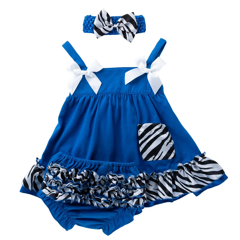 

3 Pcs Baby Clothes Girl Bow Headband Cute Dress Solid Shorts Cotton Infantil Menina Sleeveless Baby Set Costume For Newborn