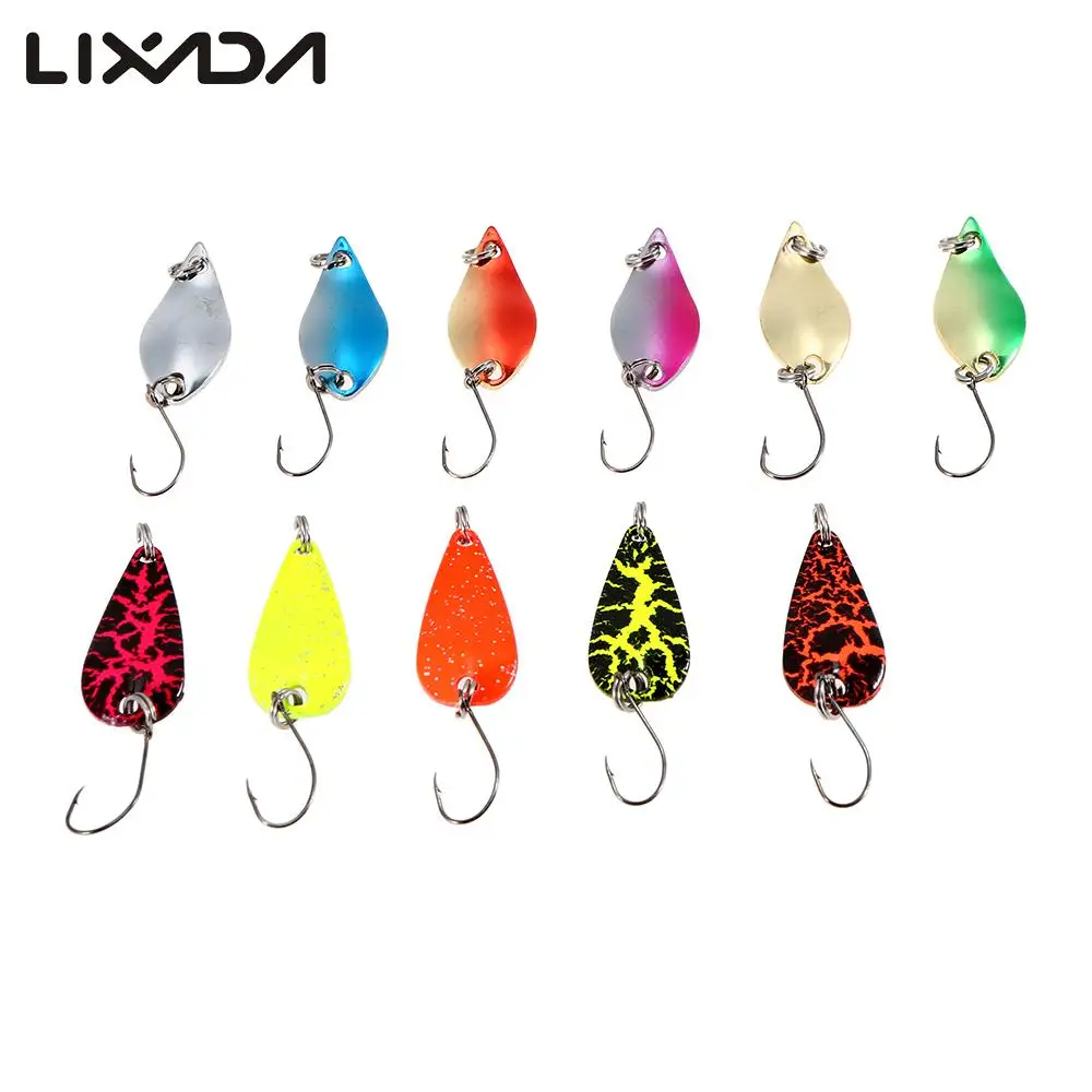 Lixada 11 шт./лот рыболовные металлические приманки набор смешанных цветов ложка
