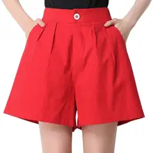 Для женщин Летний Новый Стиль повседневное миди талии свободные короткие штаны из хлопка и льна дышащие брюки для девочек