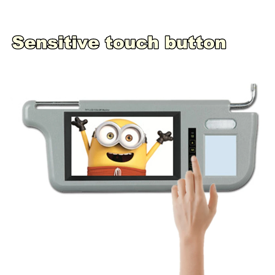 

7" Right Grey Color Car Sun Visor Monitor Sunshading Boards Display Screen Two-way Video Input Reversing Switch Priority
