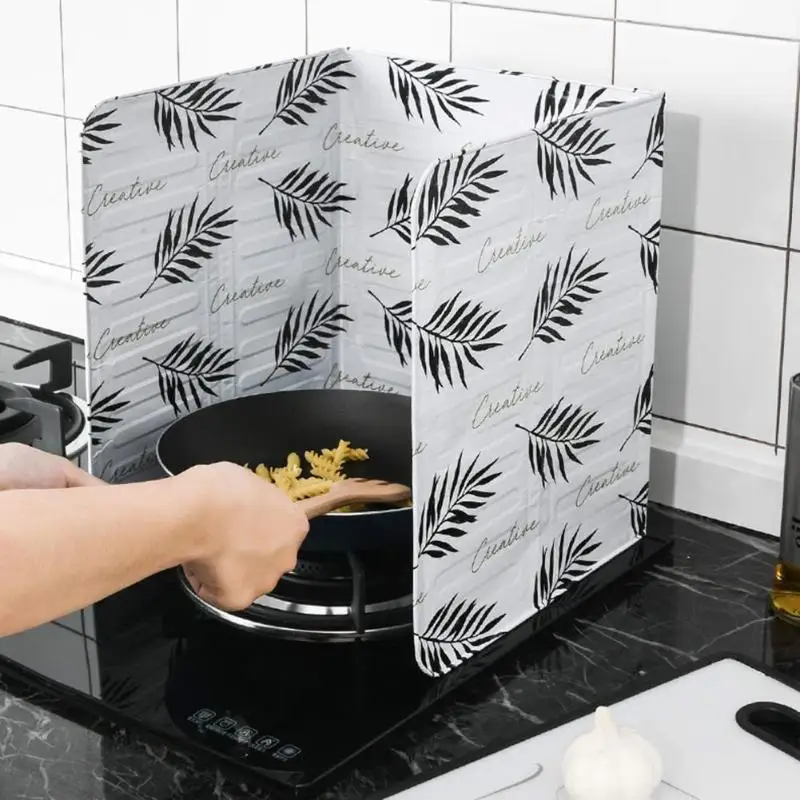 

Oil Splash Scald Proof Board Screen Kitchen Gas Stove Oil Removal Frying Cooking Guard Washable Aluminum Foil Board For Stove