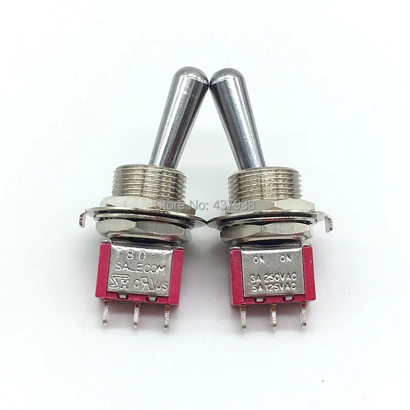 

1PC SH T8013-Z1 12mm ON-ON SPDT 3Pin 2Position Maintained Mini Toggle Switch Large Long Handle 3A 250VAC/5A 125VAC