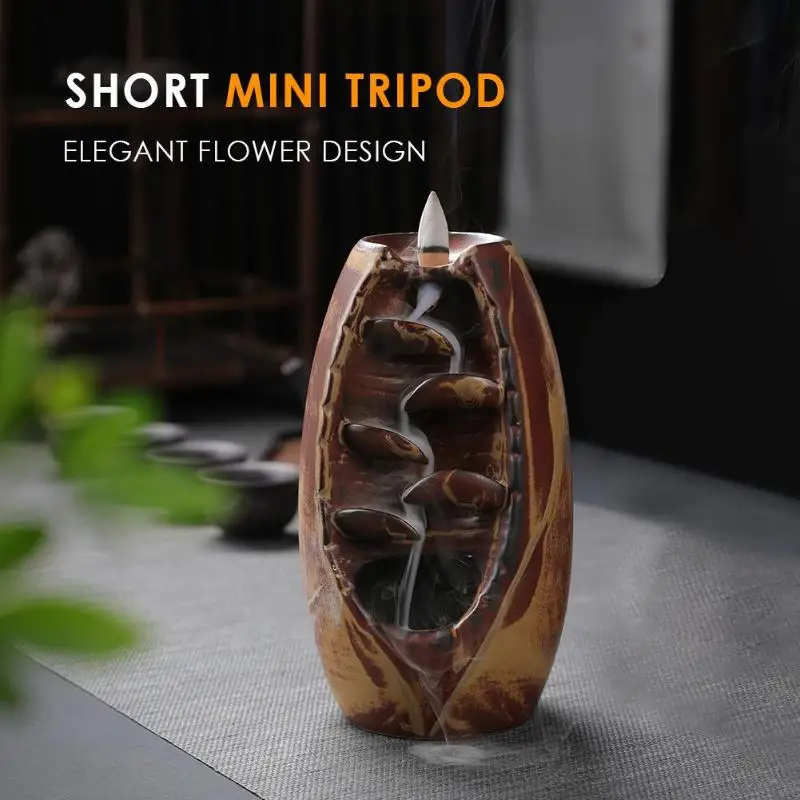 

Backflow Incense Burner Aromatherapy Furnace Lotus Smell Aromatic Home Office Ceramic Incense Burners Incense Holder Home Decor