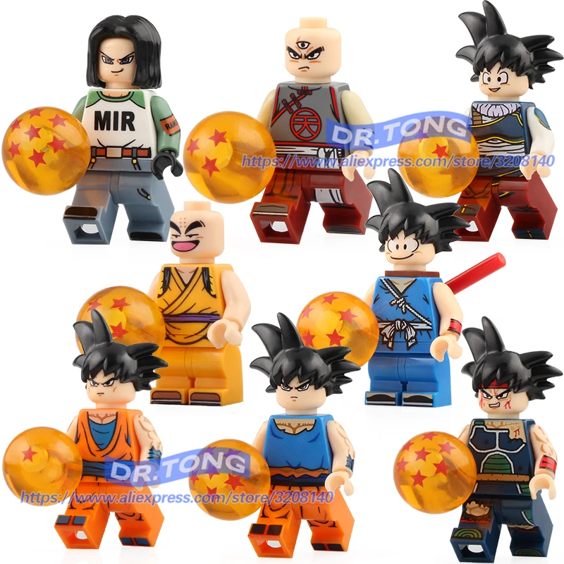 

Single Sale Dragon Ball Z Anime Legoingly Action Figures Son Goku Krillin Tien Shinhan Android 17 Building Blocks Toys KT1009