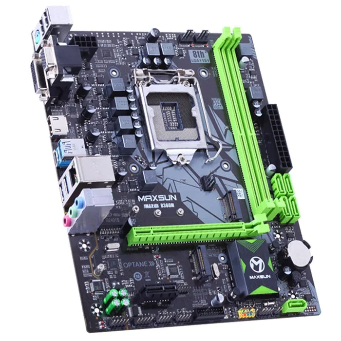 MAXSUN B360M MATX/SATA 3.1/USB3.1/M.2/المزدوج قناة/DDR4 إنتل اللوحة الصوت الأمثل/ LED الصوت الاعتقاد ضوء MAXSUN B360M MATX/SATA 3.1/USB3.1/M.2/المزدوج قناة/DDR4 إنتل اللوحة الصوت الأمثل/ LED الصوت الاعتقاد ضوء