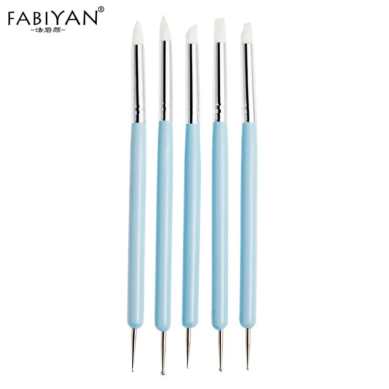 

Sculpture Carving Dotting Rhinestone Silica Gel Silicone Pen Brushes Shaping Painting Double Head Multifunctional Nail Art Tools