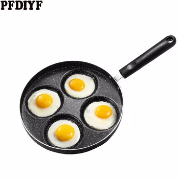

Creative 24cm Non-stick Breakfast Frying Pan Fried Egg Pot 4 Holes Pans Aluminum Alloy Multifunction Omelette Pan for Gas