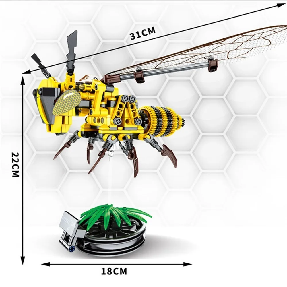 

236pcs Simulated insect DIY Bee model Building Blocks Compatible Legoingly Technic Bricks set kids Educational Toys for Children