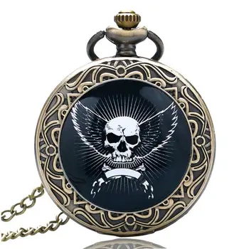 

Fashion skull angel wings nostalgic retro pocket watch European and American style retro pocket watch