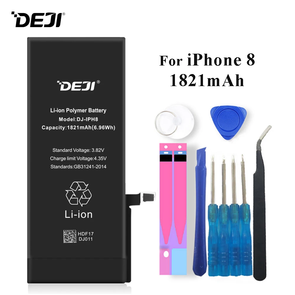 Deji батарея для iPhone 8 8G i8 Apple iPhone8 1821mAh Высокая реальная емкость литий полимерная +
