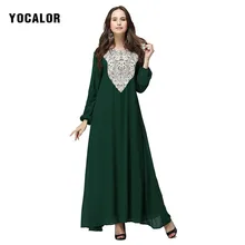 YOCALOR 7XL мусульманская одежда арабский халат кружевное летнее женское платье в Дубае размера плюс 6l длинное платье макси для девочек