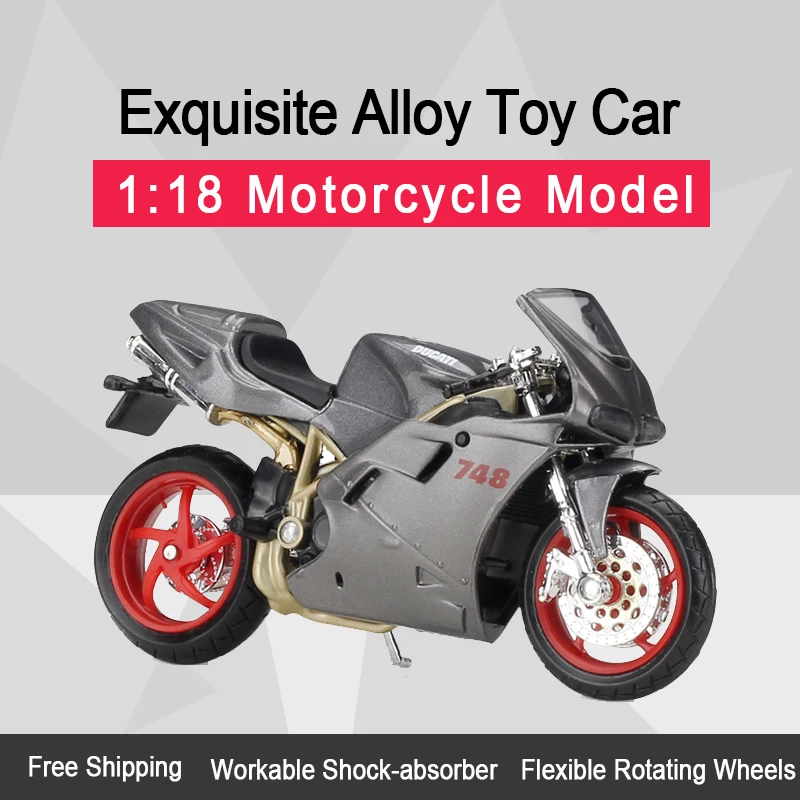

MAISTO 1:18 748 Diecast Motorcycle Model Workable Shork-Absorber Toy For Children Gifts Toy Collection
