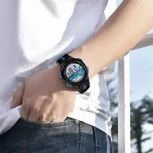 Роскошные часы для человека Модные прочные 30 м Водонепроницаемый световой электронный наручные Для мужчин спортивные часы с большим циферблатом