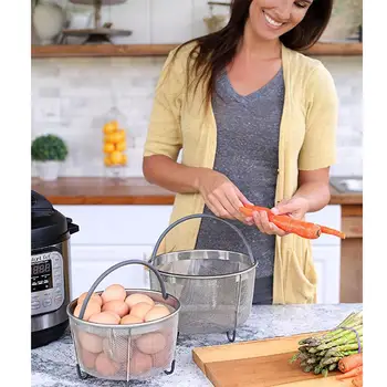 

6Qt/8Qt Stainless Steel Steaming Basket for Instant Pot