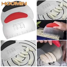 HOOMIN кондитерский инструмент с измерением инструмент для выпечки Шпатель нож для хлеба со шкала из нержавеющей стали скребок для резки теста