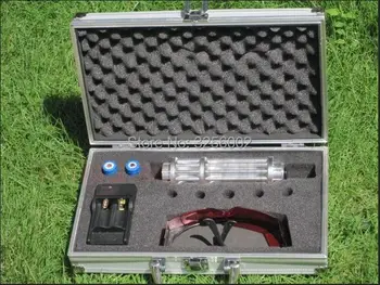 

High Power Military Blue laser pointers 500000m 500w 450nm Flashlight Light Burning Match/dry wood/black/Burn cigarettes+Glasses