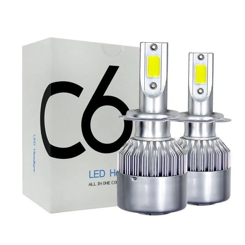 

2pcs C6 Enhanced LED Car Headlight Bulbs H1 H3 H7 H11 9005 9006 880 H4 9004 9007 H13 Hi-Lo Beam Auto Headlamp Styling Light