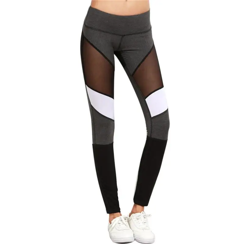

Stitching Mesh Yoga Leggings Splicing Yoga Pants Sport Fitness Pants Women Elastic Fashionable Sweatpants Jogging Running Sport