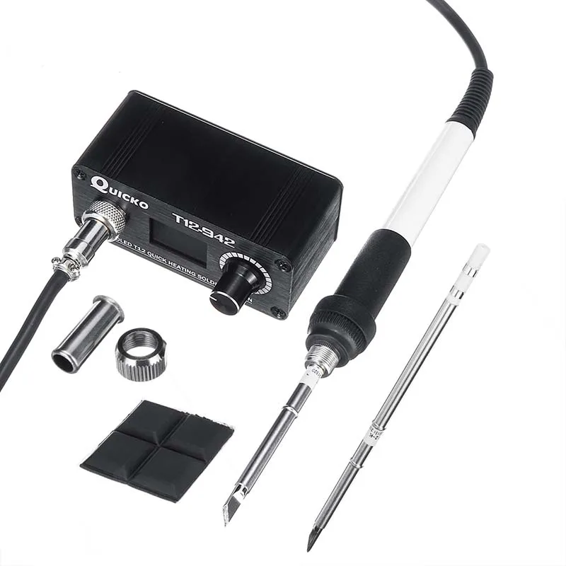 

Durable MINI T12-942 OLED Digital Soldering Station T12-907 Handle soldering tips 75W use with T12-K Iron Tips Welding Tool