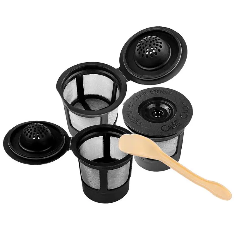 

Coffee&Tea Pod Filters Compatible With Keurig K Cup Coffee System Reusable Coffee Filter With A Coffee Spoon