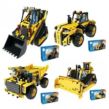RC инженерный грузовик DIY сборка автомобиля строительный блок игрушки 2,4 GHz 4CH нагрузки горнодобывающего грузовика толкатель Трактор Игрушки для детей