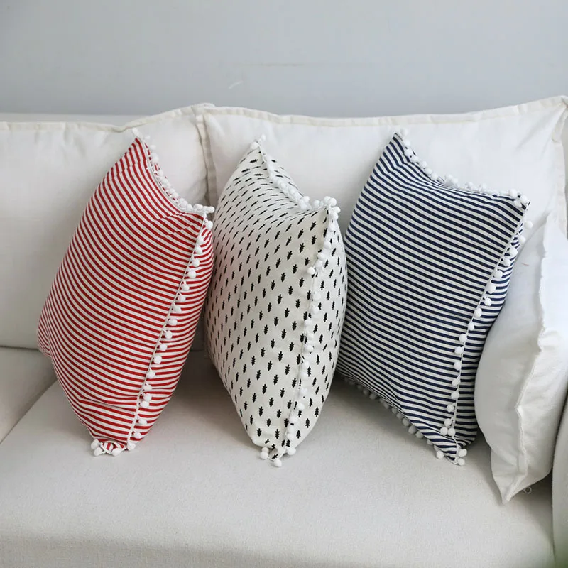 

45*45cm Stripes cotton pillowcase decorative cushion cover household pillow covers throw pillow case