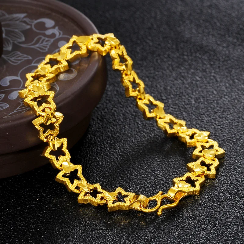 Лидер продаж вьетнамские аллювиальные золотые браслеты женские ювелирные изделия не выцветают звезда сердце цепь браслеты дизайн