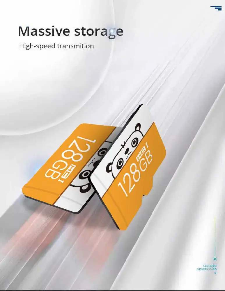 Мультфильм 32 Гб 64 Гб 128 Гб Micro SD карта памяти флэш-память Microsd R20