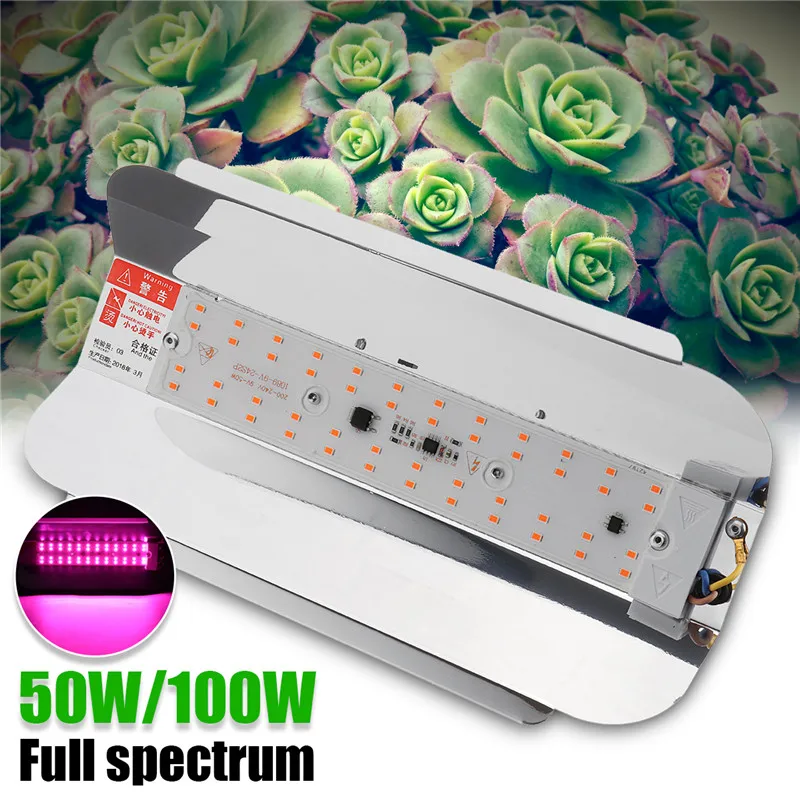 

50W 100W LED Plant Grow Light Full Spectrum Waterproof LED Growing Lamp Phyto For Vegetables Blooming Hydroponics System