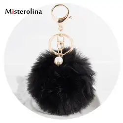 Misterolina искусственного меха кролика шар с орнаментом кулон молнии украшения плечо украшения для сумок Для женщин сумка Аксессуары для