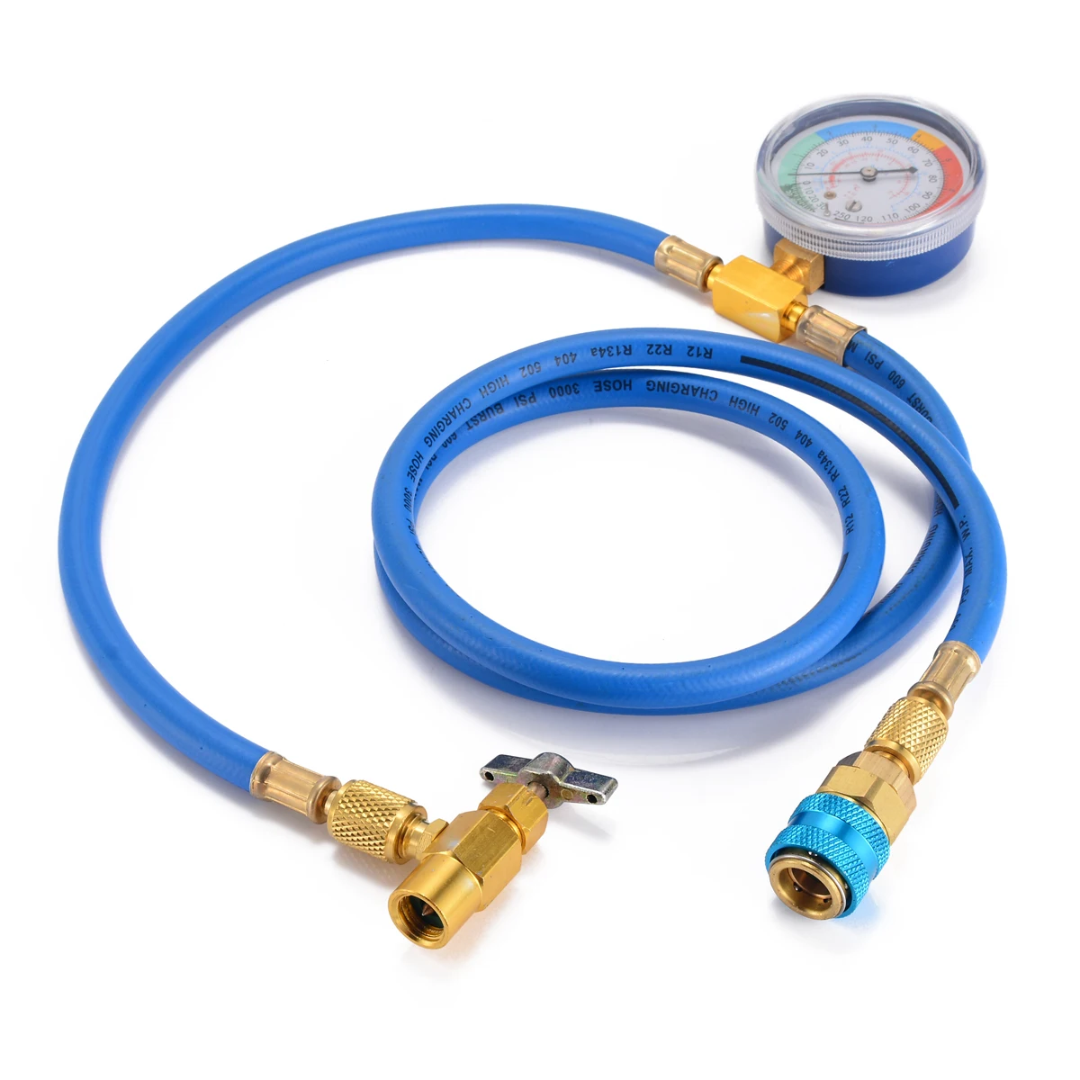 

Display Pressure Gauge R134a AC HVAC Recharge Hose Pipe Measuring Refrigerant Hose Can Tap For Car Air Conditioning