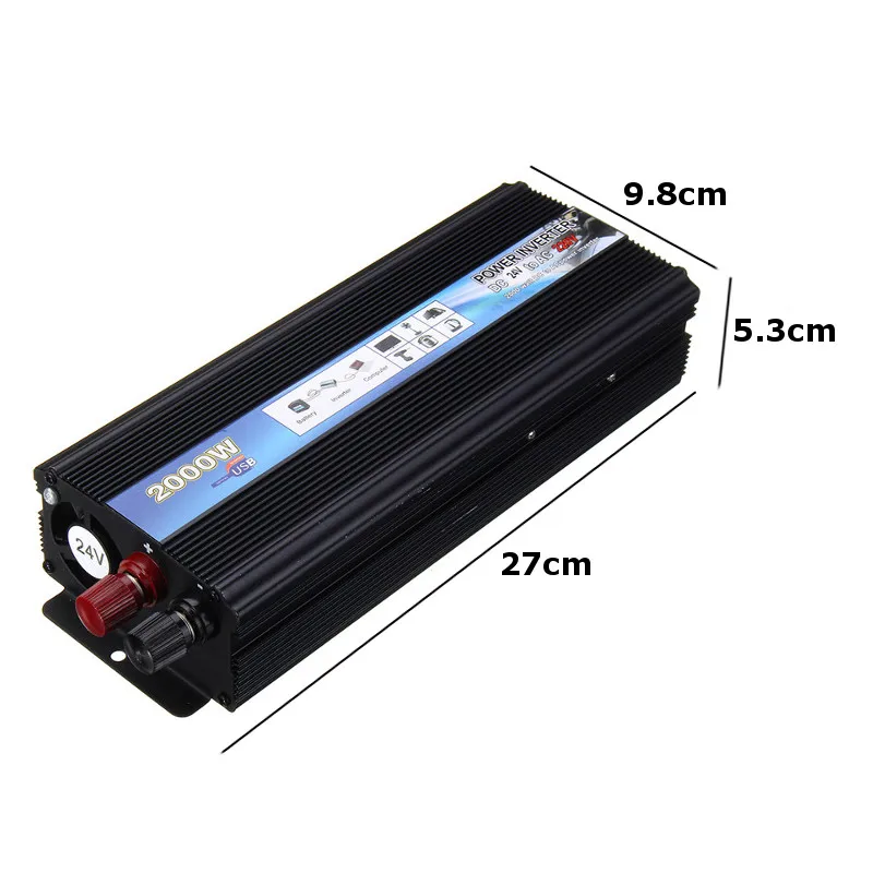  2000 W 12/24 V DC a 220 V AC inversor de energía Solar convertidor de onda sinusoidal modificada pa