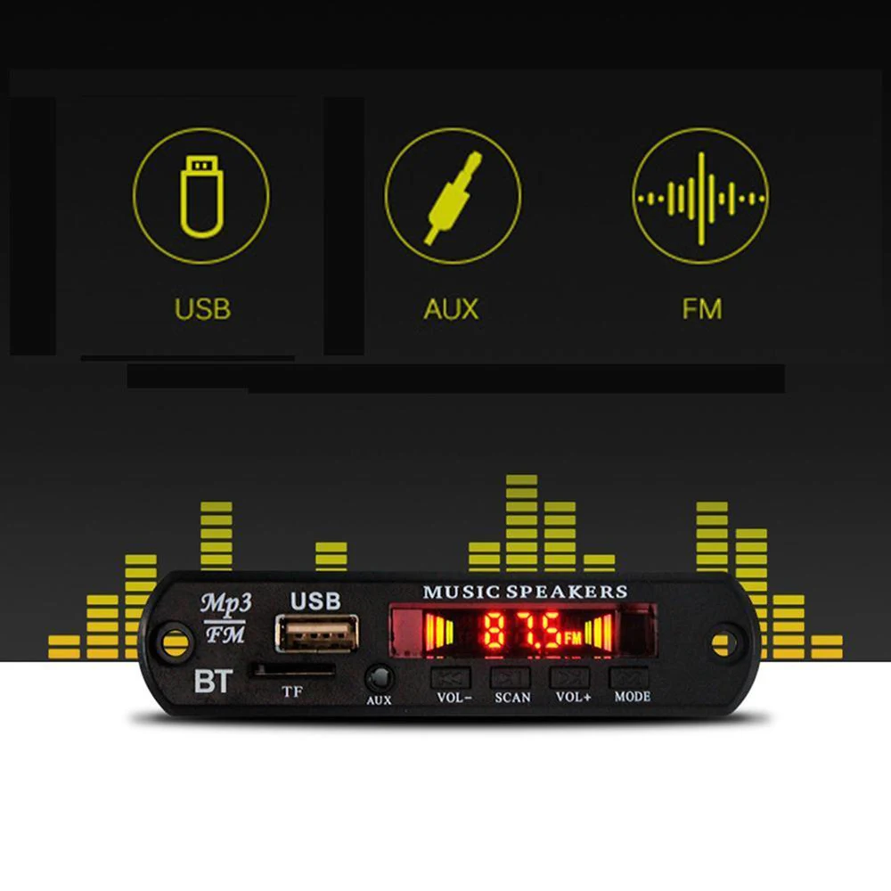 

Wireless Bluetooth MP3 WMA Decoder Board Audio Module Support USB SD AUX FM Audio Radio Module For Car Accessories