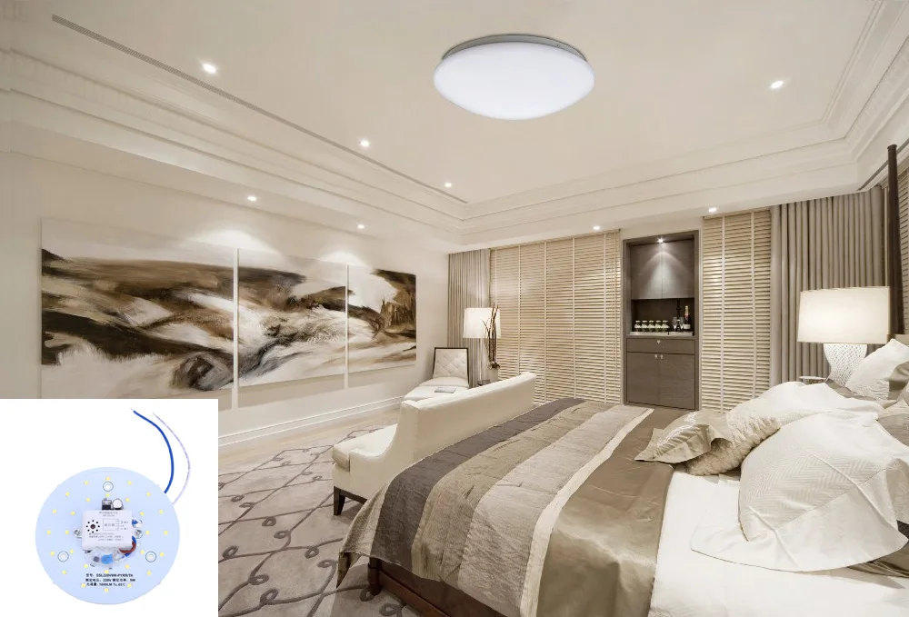 9W 2835 LED Ceiling Light Chip Plate Lamp Circular Surface Mounted On Sale | Лампы и освещение