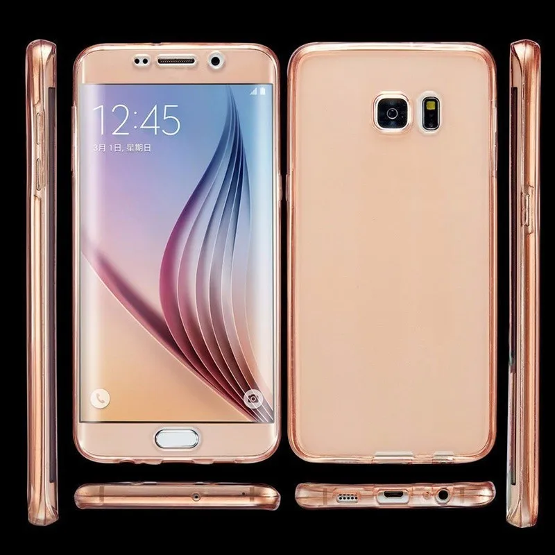 Двойной силиконовый чехол для samsung Galaxy S6 S7 край S8 S9 плюс A3 A5 A6 A7 A8 J3 J4 J5 J6 J7 J8 Полное заднее покрытие