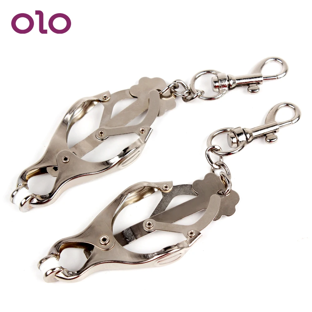 

OLO 1 Pair Breast Clips Nipple Clamps SM Bondage Adult Game Steel Metal Erotic Toys Sex Toys for Women Men Couple Fetish