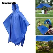 3 в 1, дорожное водонепроницаемое пончо, солнцезащитное укрытие, походный коврик, на открытом воздухе, 210 T, полиэфирное дождевик, укрытие, рюкзак, плащ