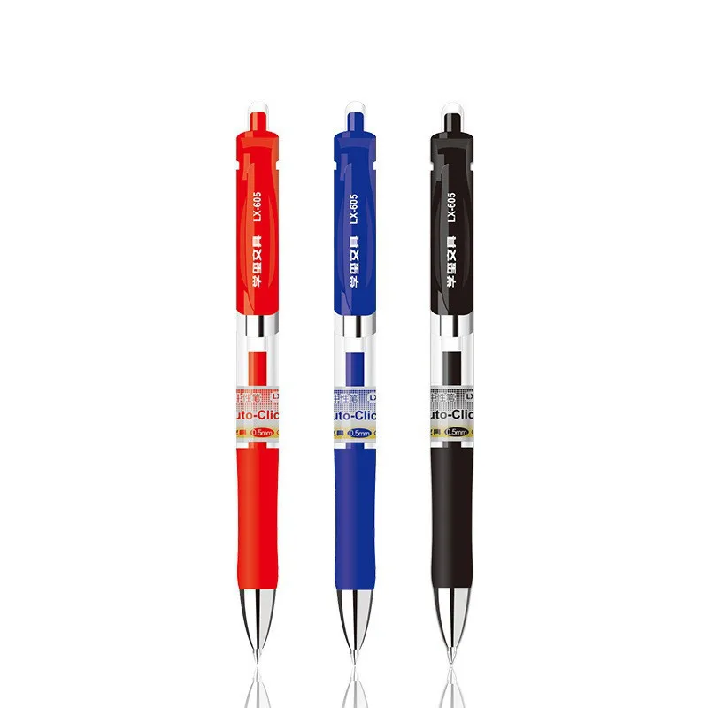 

0.5mm Writing Supplies Classic Press Spring Style Ballpoint Gel Ink Pen Office School Stationary For Cute Notebook, Pencil